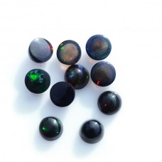 Black opal 4mm round cabochon